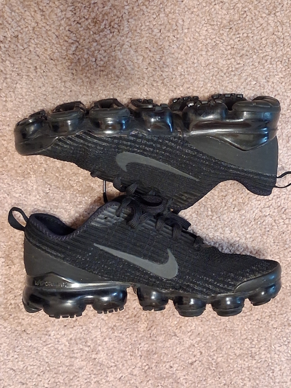 Nike Kids' Black VaporMax Flyknit Athletic Shoes
